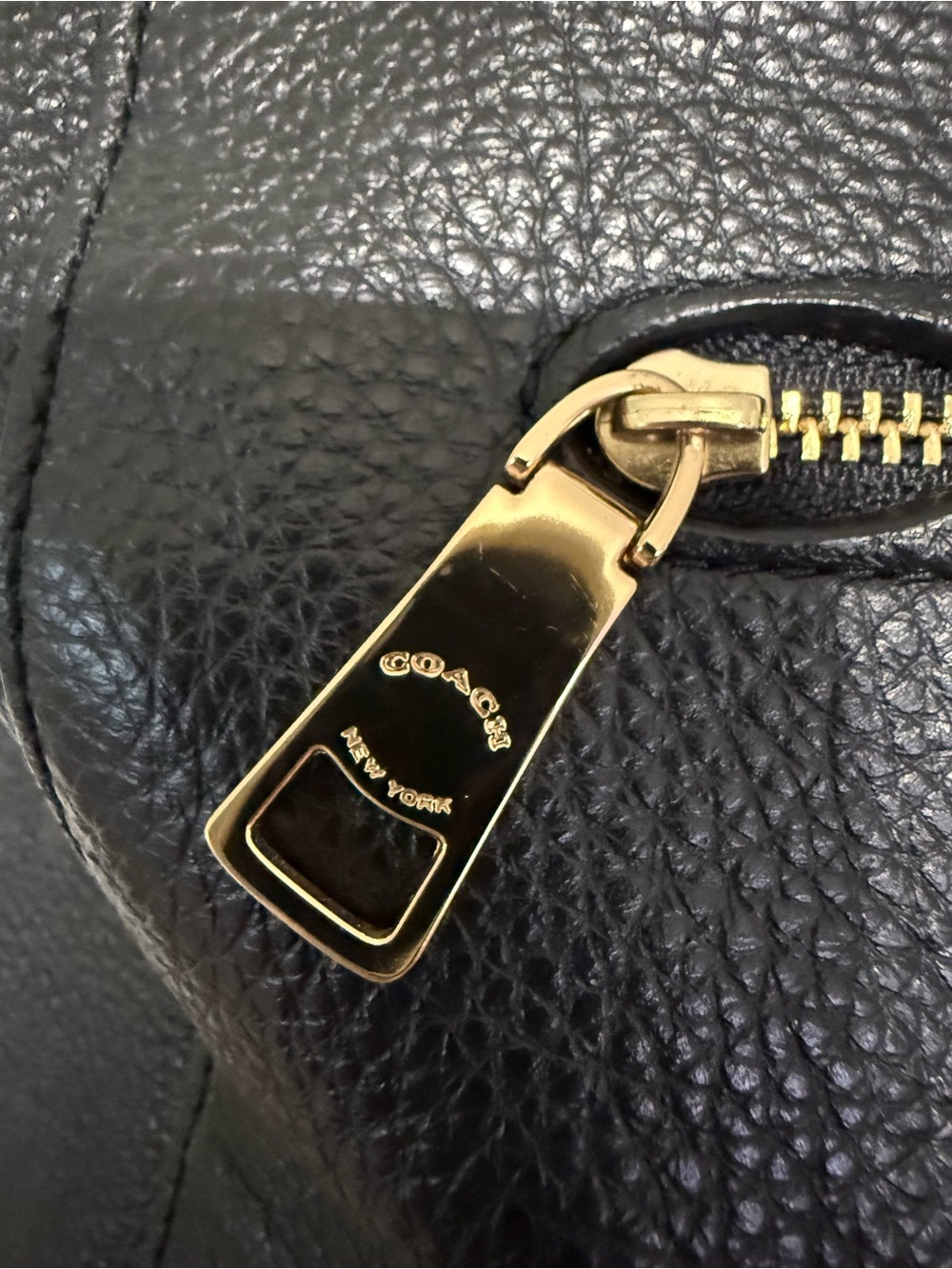 Coach Prairie Tote 91615 Black Pebbled Leather Gold Hardware Shoulder Bag - Picture 4 of 10
